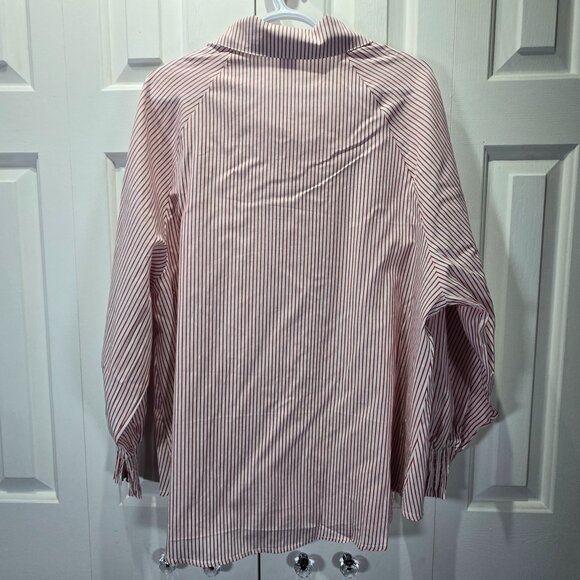 New Women’s Red & White Button-Up Blouse – Size 1XL - Picture 2 of 5